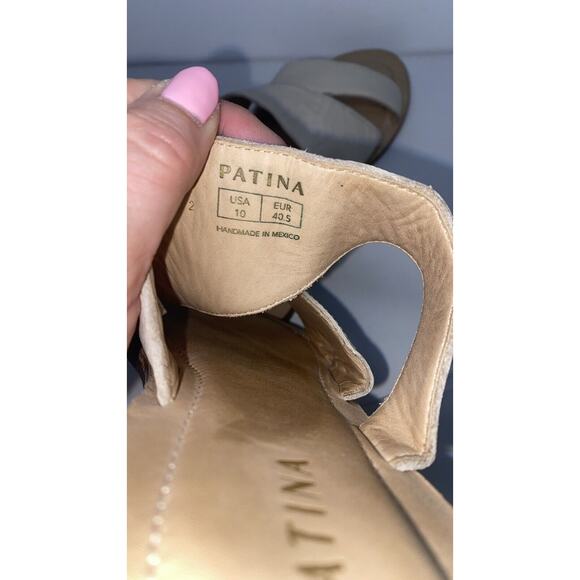 Portland Leather Goods Patina Flat Sandals In Cream Size 10 Pacific Northwest - Picture 8 of 9